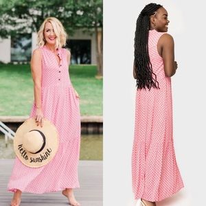 NWT Gibson Look Sunny Day Tiered Maxi Dress